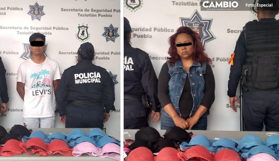 Detienen a madre e hijo farderos en centro comercial de Teziutlán