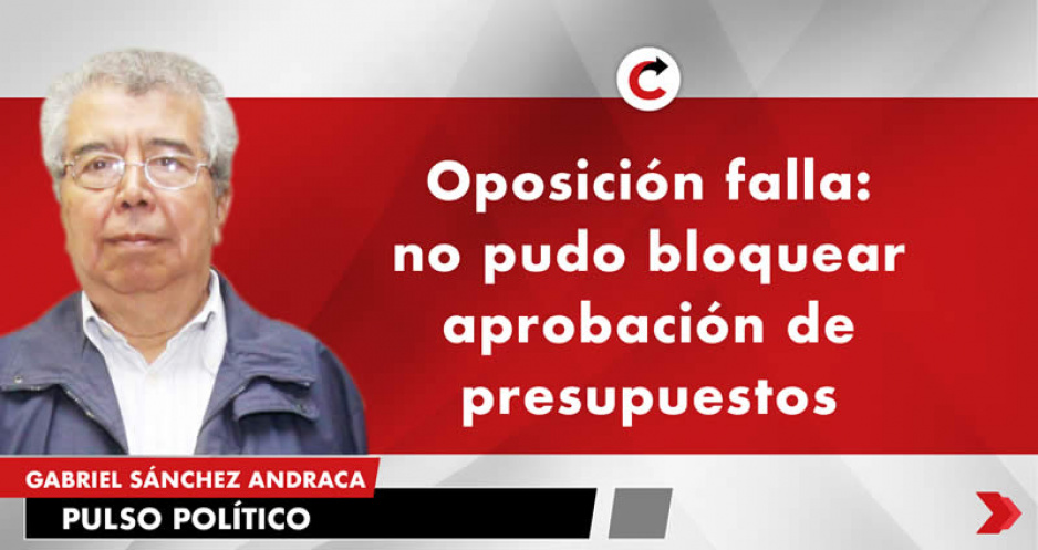 Oposición falla: no pudo bloquear aprobación de presupuestos