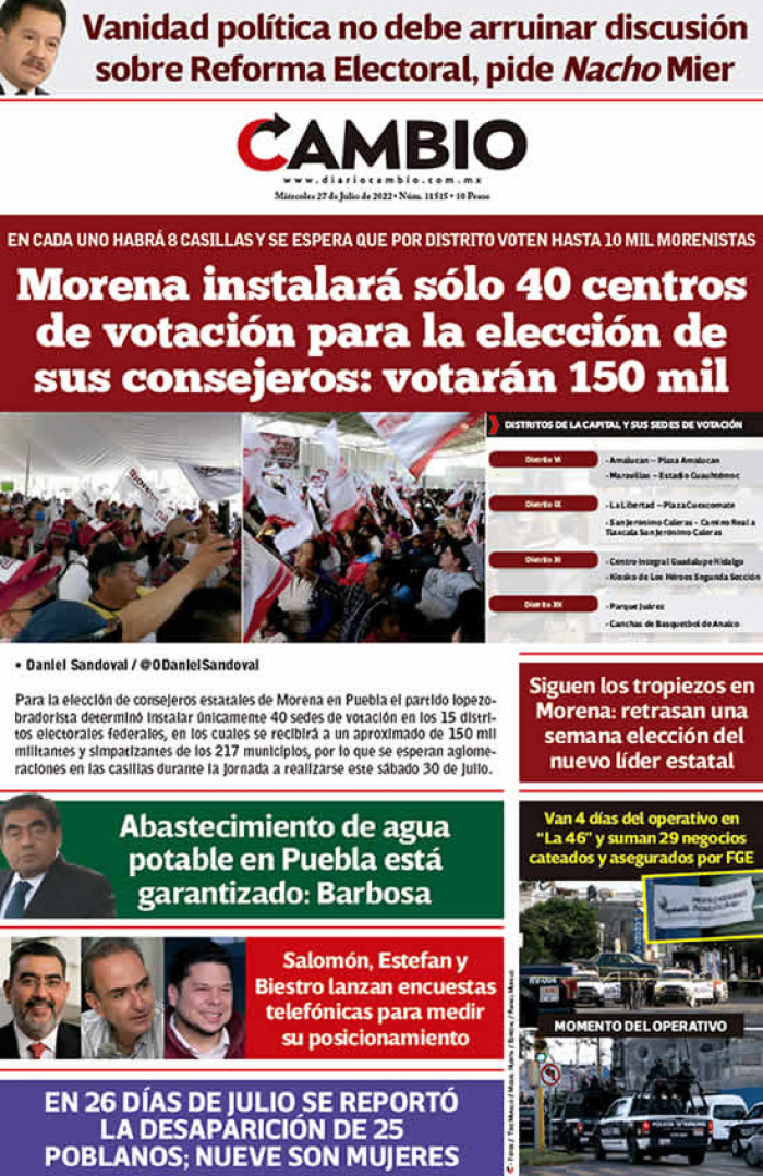 Morena instalará sólo 40 centros de votación para la elección de sus consejeros: votarán 150 mil