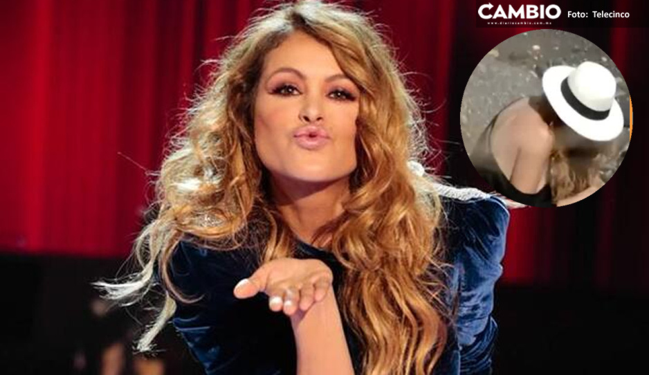 Captan a Paulina Rubio haciendo ‘popis’ a la orilla de playa (VIDEO)