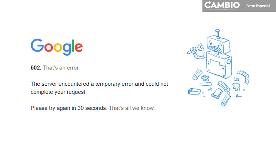 No es tu internet, Google y YouTube se cayeron