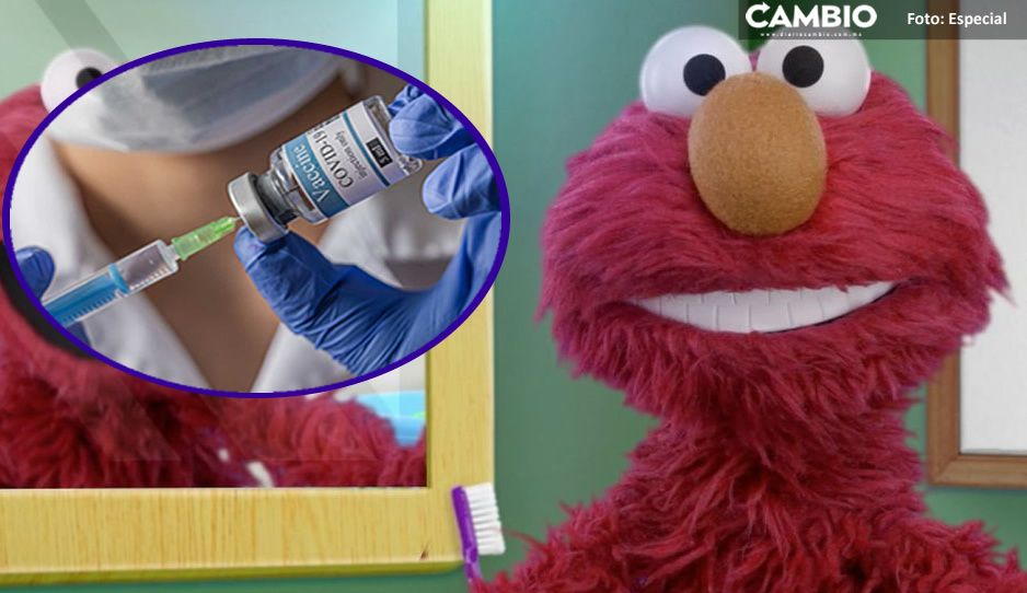 Elmo de Plaza Sésamo pone el ejemplo y se vacuna vs el COVID (VIDEO)