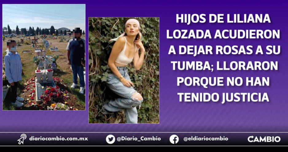 Huérfanos de Liliana Lozada le llevan flores a su tumba: reclaman el feminicidio impune (FOTOS)