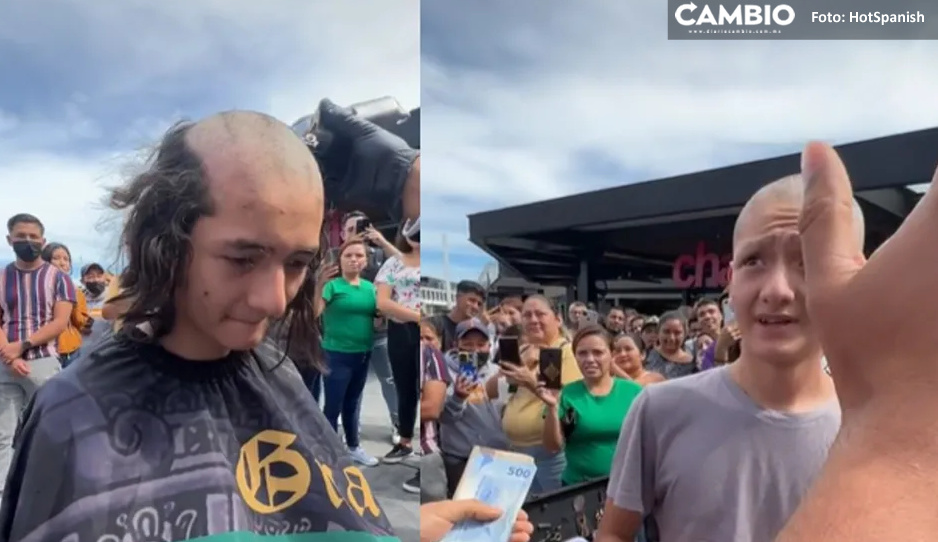 Joven que se rapó el cabello y la ceja por 15 mil pesos, lo hizo para ayudar a su mamá (VIDEO)