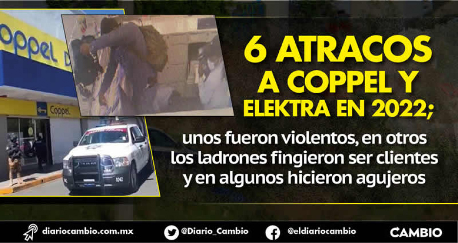 Van seis atracos a Coppel y Elektra: entran hasta por el techo o se hacen pasar por clientes