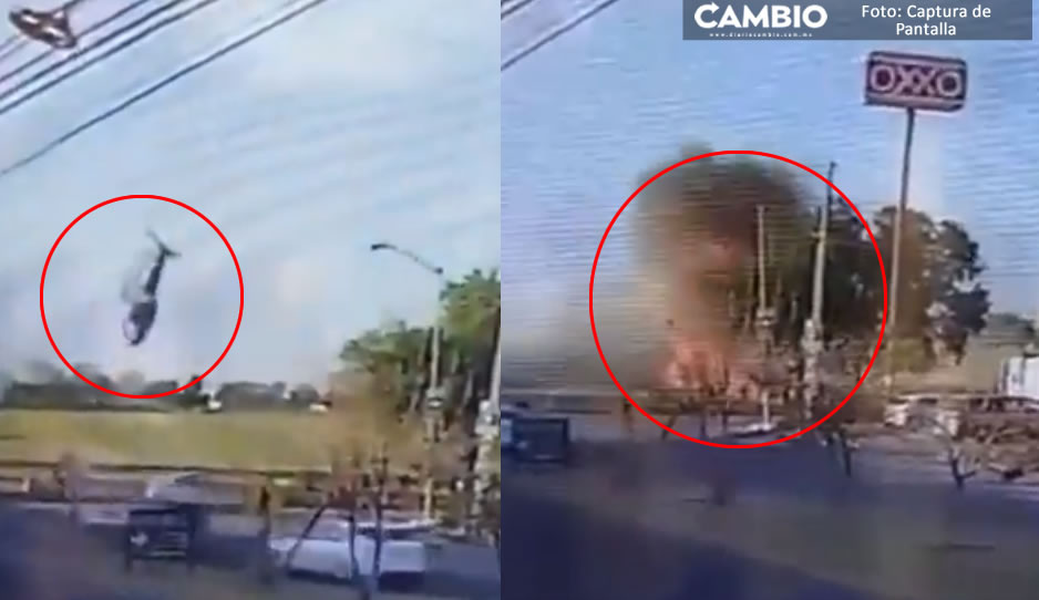 Captan el momento exacto del helicopterazo en Aguascalientes (FUERTE VIDEO)