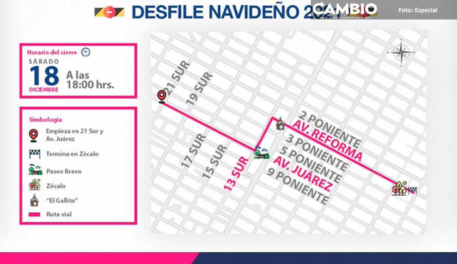 ¡Toma vías alternas! Estas serán las calles cerradas por el desfile navideño