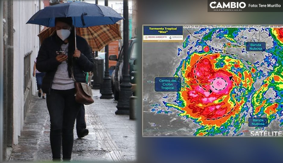 ¡Saca el paraguas! Tormenta Blas pasa a huracán; habrá fuertes lluvias en Puebla