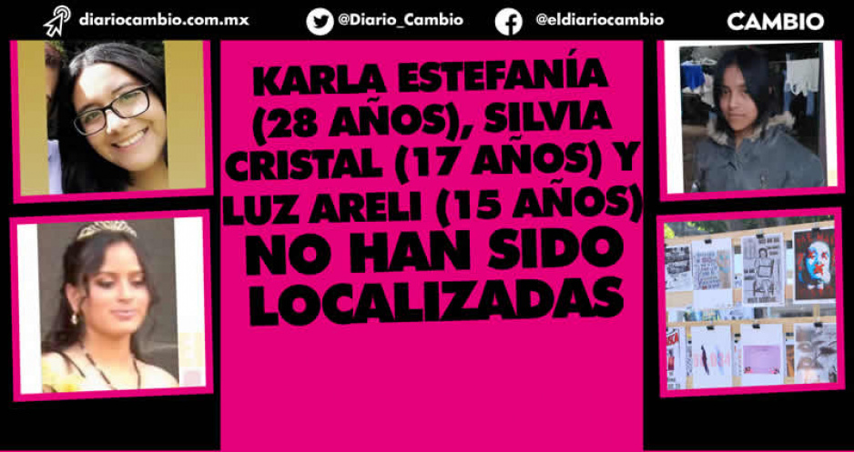 En 4 días del año han desaparecido 5 mujeres en Puebla; tres siguen ilocalizables