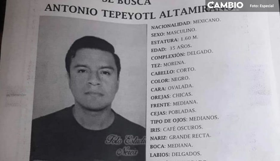 Desaparece Antonio Tepeyotl de 35 años; se le vio por última vez en el Hospital San José  