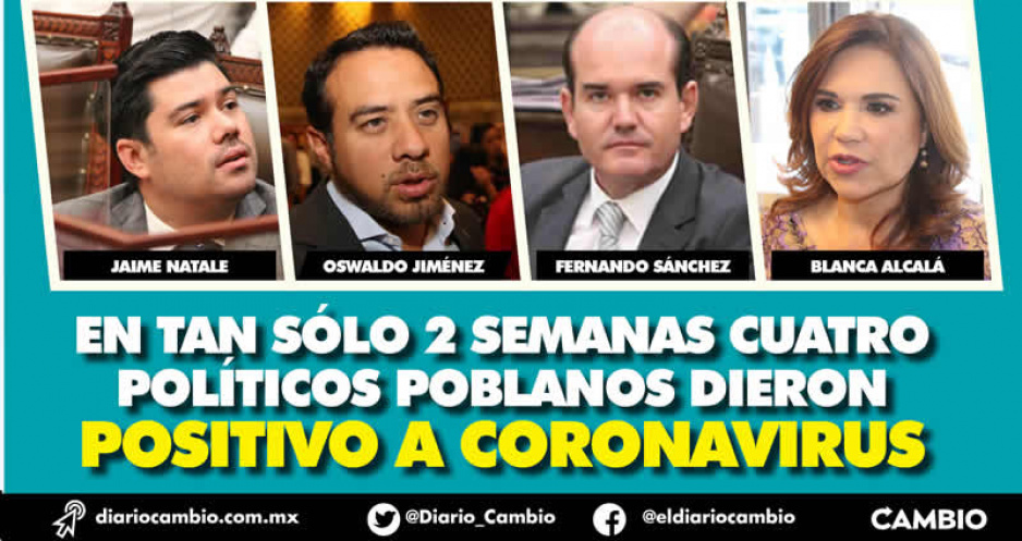 Suman 4 políticos poblanos contagiados de Covid en los últimos días: Alcalá fue la última