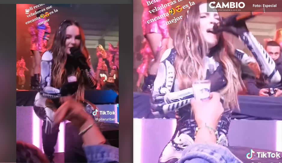 Llevan veladora a “Santa Belinda” durante su concierto en Chignahuapan (VIDEO)