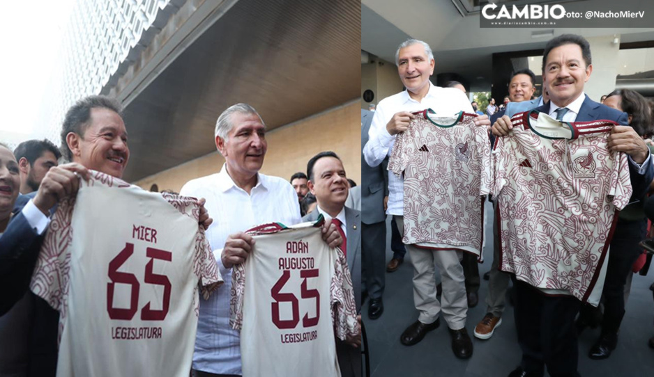 ¡Se ponen la camiseta por México!, así recibió Nacho Mier a Adán Augusto en la Cámara de Diputados