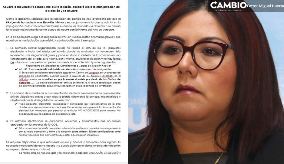 Genoveva no acepta su derrota; presenta lista para anular la elecci&oacute;n del PAN en tribunales federales
