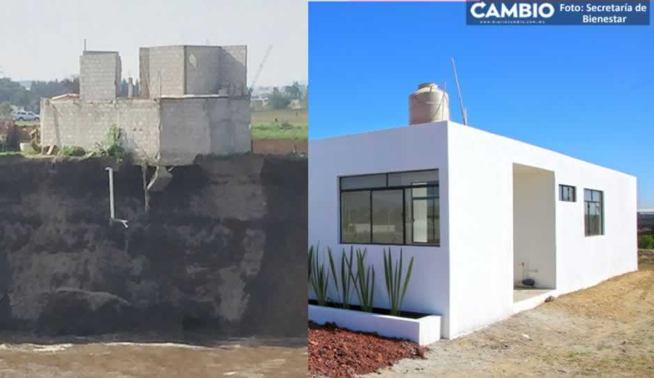 Así quedó la nueva casa de la Familia  Xalamihua; la suya fue tragada por el socavón