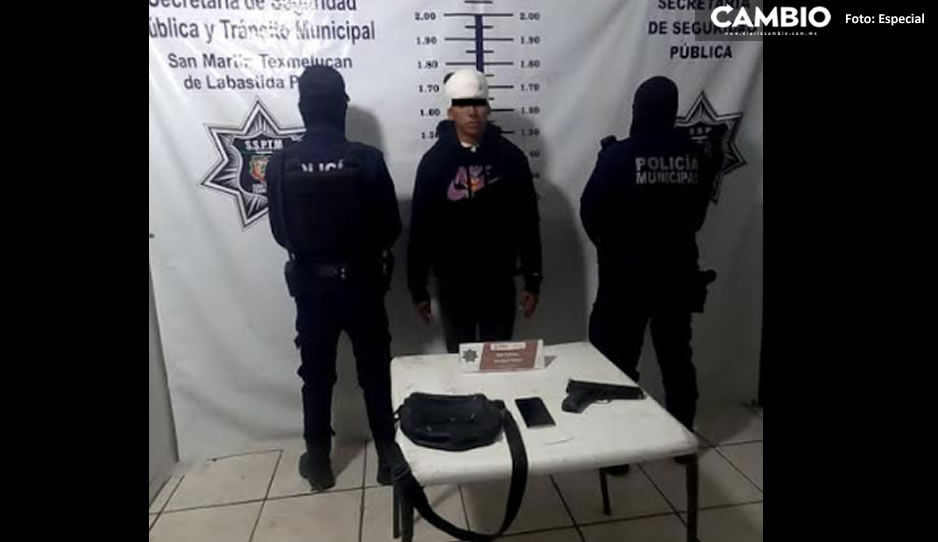 Se robó dos mochilas, un celular y efectivo en Texmelucan; ya fue detenido