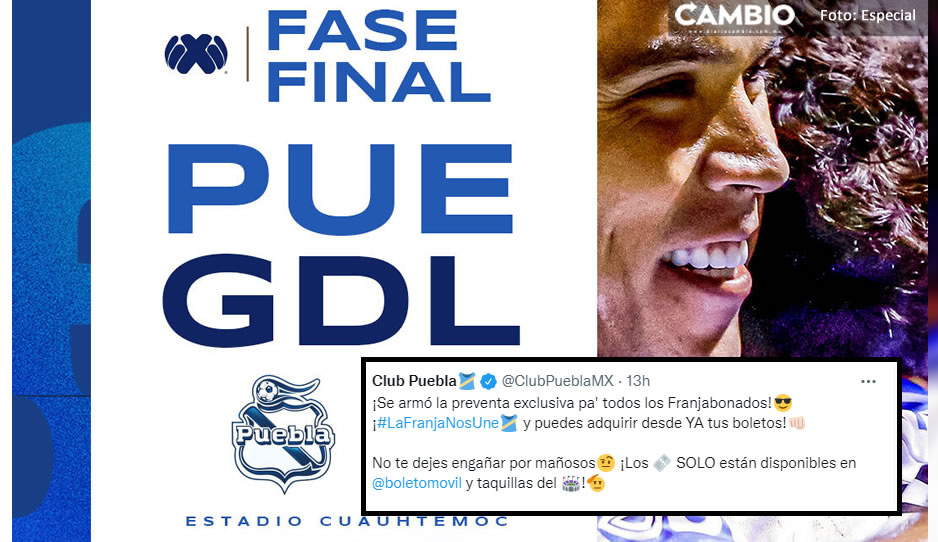 ¡Ya venden los boletos! Club Puebla enfrentará a Chivas el próximo domingo en el Cuauhtémoc