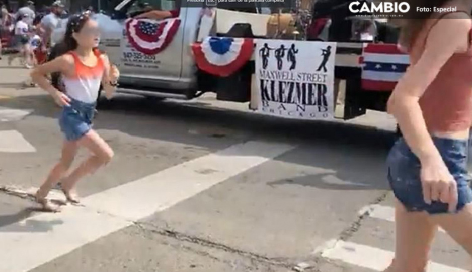 VIDEO: Pánico y gritos, así se vivió el tiroteo en desfile por el Día de la Independencia en E.U