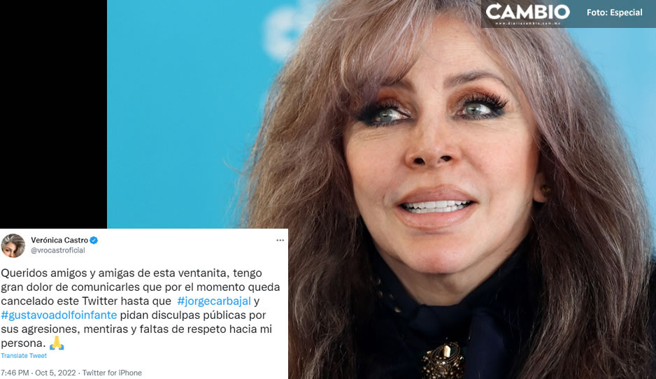 Verónica Castro cierra su Twitter, tras acusaciones de acoso contra chavitas