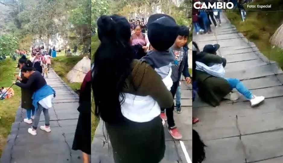 ¡De terror! Colapsa puente colgante en San Cristóbal de las Casas (VIDEO)