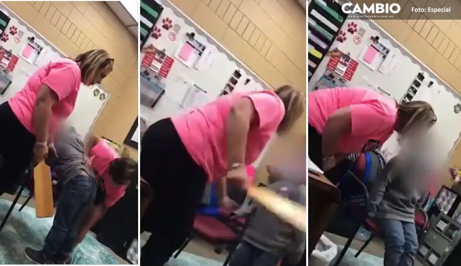 Difunden VIDEO de maestra golpeando a niñita de 6 años con una tabla frente a su mamá
