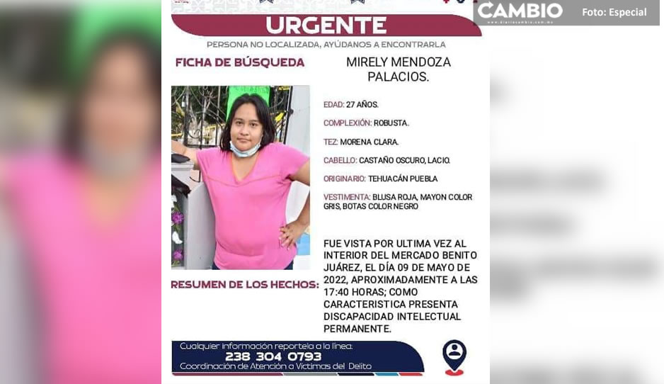 ¿La has visto? Mirely Mendoza desapareció en Tehuacán; aseguran que se la llevó un albañil
