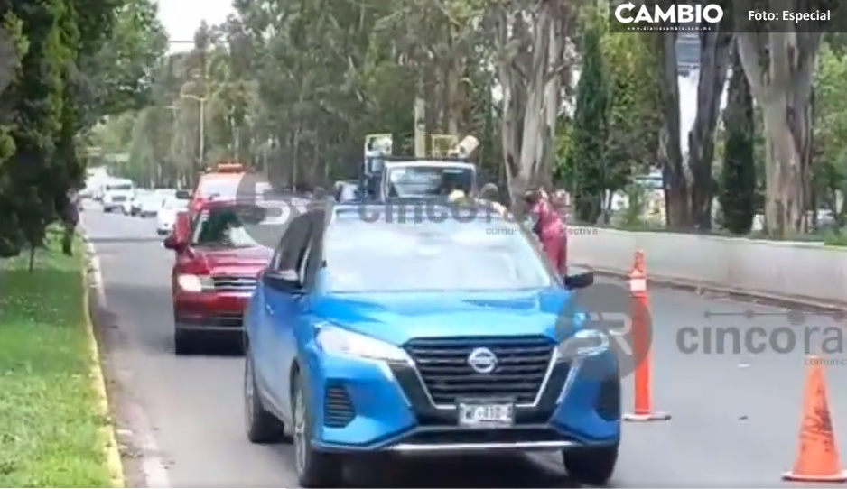 ¡Precaución! Tráfico caótico en la Recta a Cholula con sentido a Puebla (VIDEO)