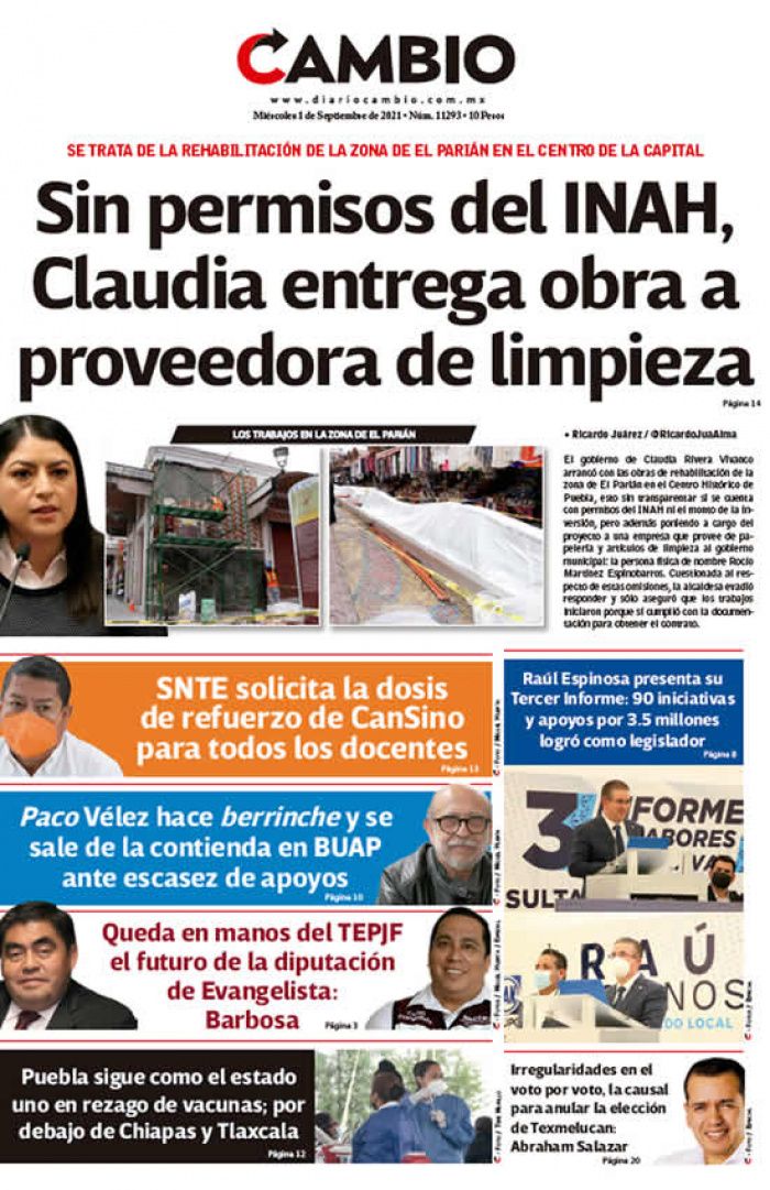 Sin permisos del INAH, Claudia entrega obra a proveedora de limpieza