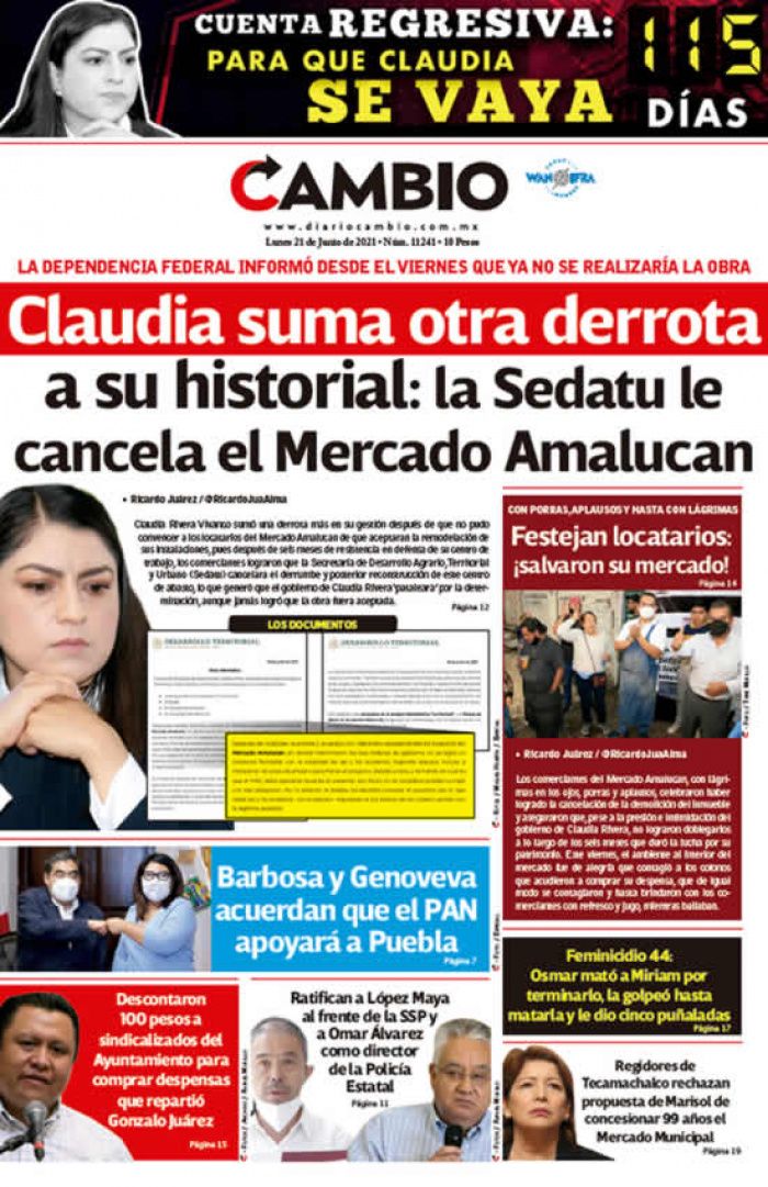 Claudia suma otra derrota a su historial: la Sedatu le cancela el Mercado Amalucan