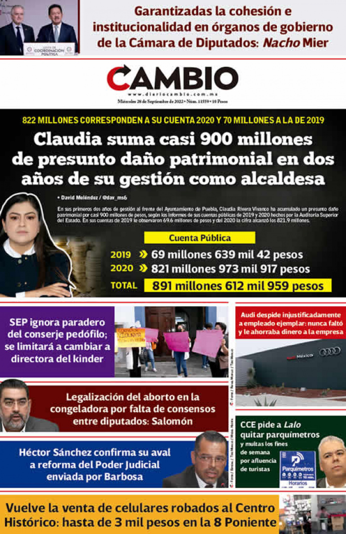 Claudia suma casi 900 millones de presunto daño patrimonial en dos años de su gestión como alcaldesa