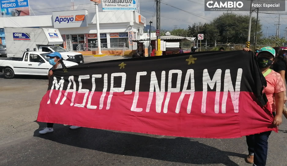MASCIP-CNPA se manifiesta en Tehuacán, exigen medicamentos en la Sierra Negra