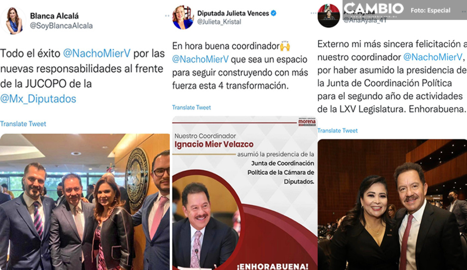 Diputados poblanos celebran designación de Nacho Mier como presidente de la Jucopo