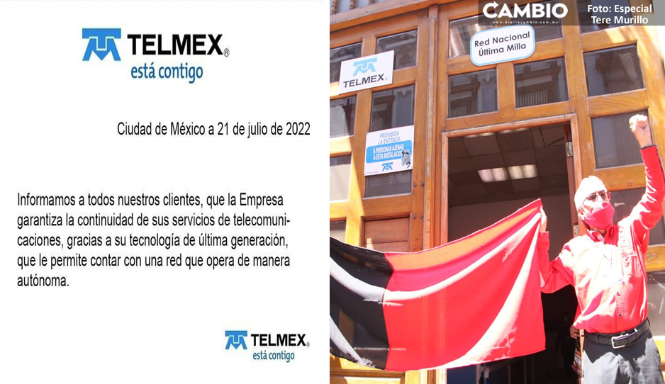 Telmex garantiza servicio a clientes de Puebla tras huelga de telefonistas