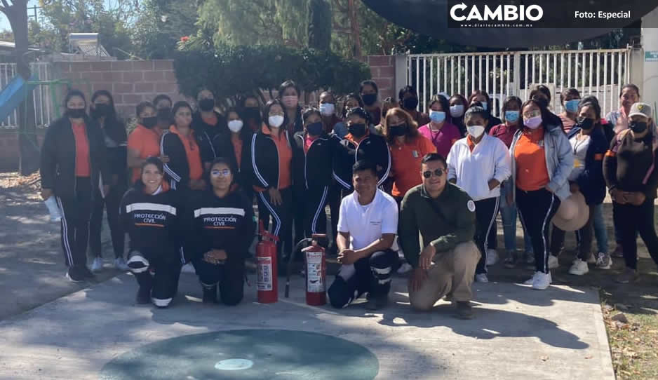 Capacita PC de Tecamachalco a personal y madres de familia de preescolar en prevención de incendios