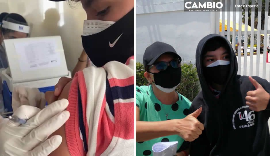 Dos niños de 13 años reciben vacunas antiCOVID en Tehuacán tras ganar amparo (VIDEOS)