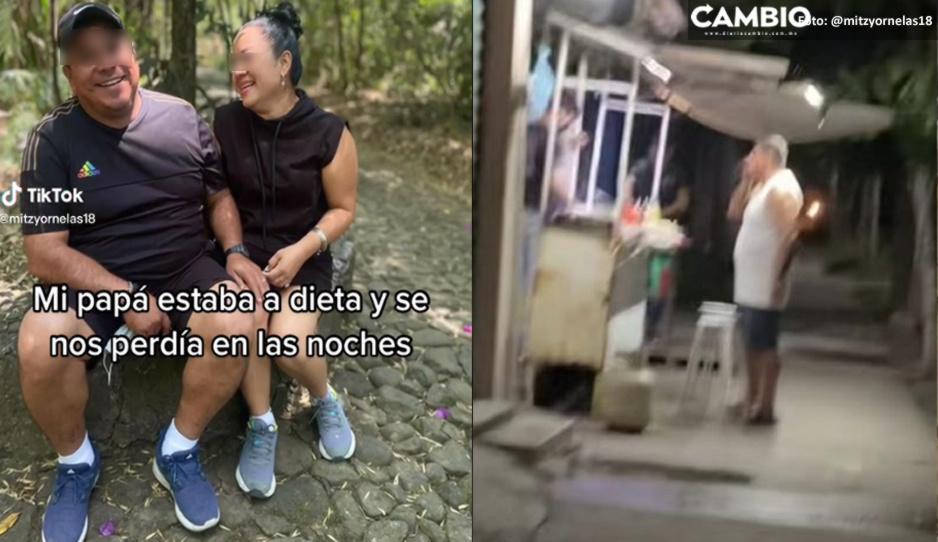 ¡Según andaba a dieta! Sorprenden a papá gordito que se escondía para ir a los tacos (VIDEO)