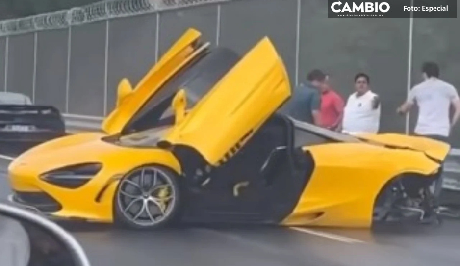 ¡Pff! Chocan McLaren de 6 millones de pesos en autopista de Toluca (VIDEO)