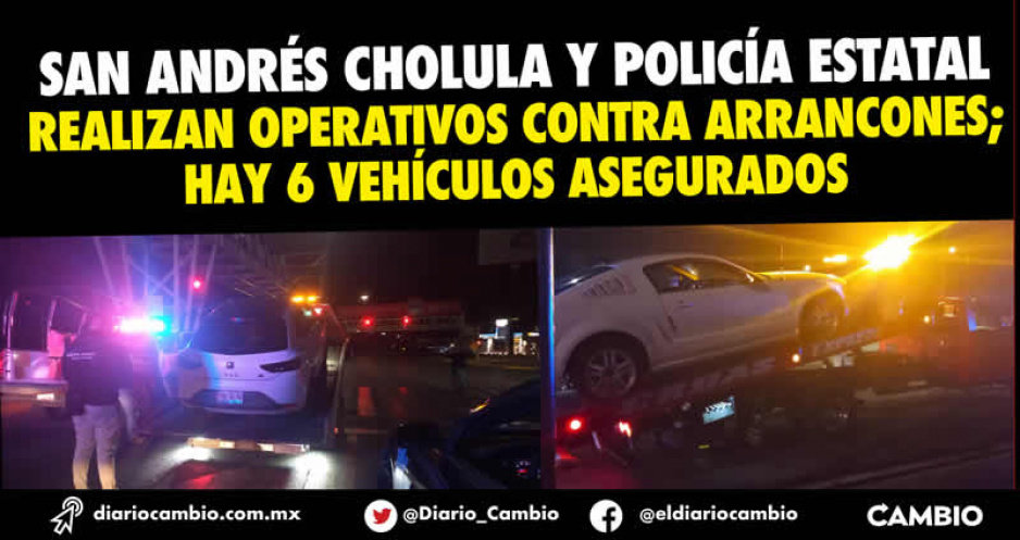 En San Andrés Cholula aseguran seis vehículos por participar en arrancones (FOTOS)