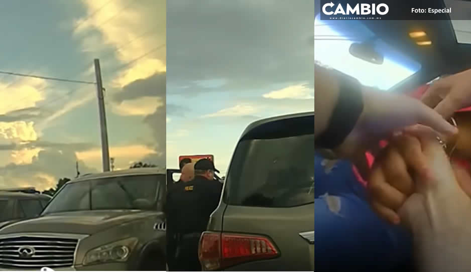 Mujer rápida y furiosa atropella a policía para evitar ser arrestada; iba con un niño a bordo (VIDEO)