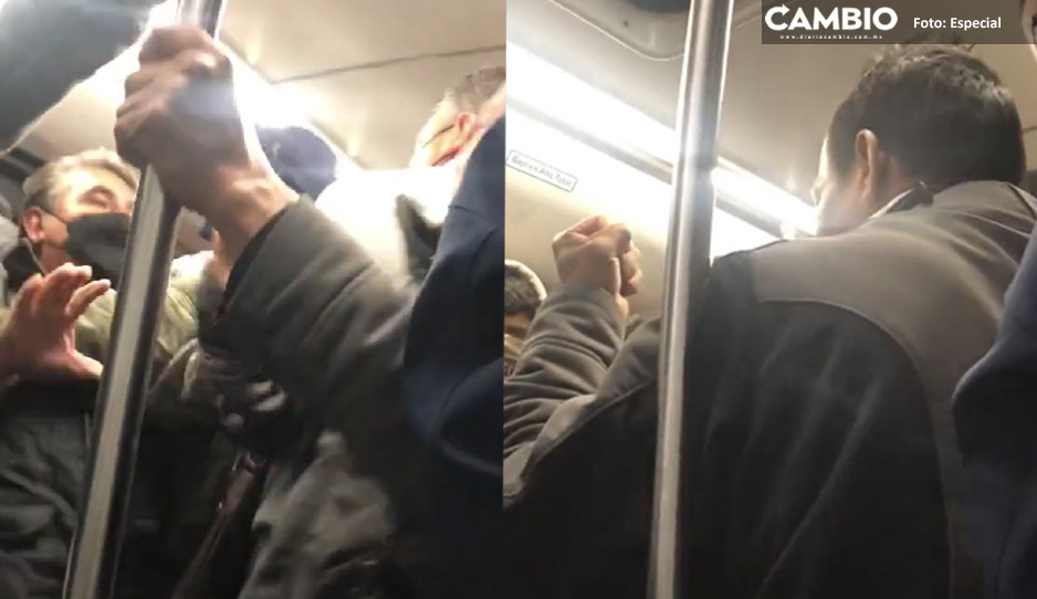 ¡Que se armen los chin...! Usuarios del metro se dan a puño limpio en el vagón (VIDEO)