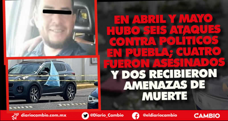 En 2 meses mataron a 4 políticos en Puebla y amenazaron de muerte a dos más: Data Cívica