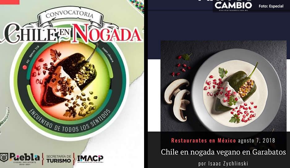 Ayuntamiento de Claudia plagia imagen del restaurante Garabatos para promocionar el chile en nogada