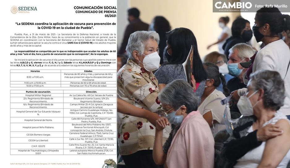 Checa hora, día y punto de ubicación para vacunarte contra el COVID en Puebla ¡así queda la NUEVA logística!