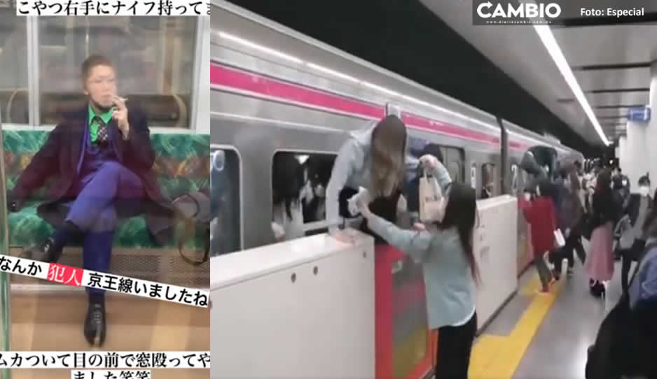 ¡Terrorífico! Joven se disfraza del Joker y apuñala a 17 personas en el metro (VIDEO)
