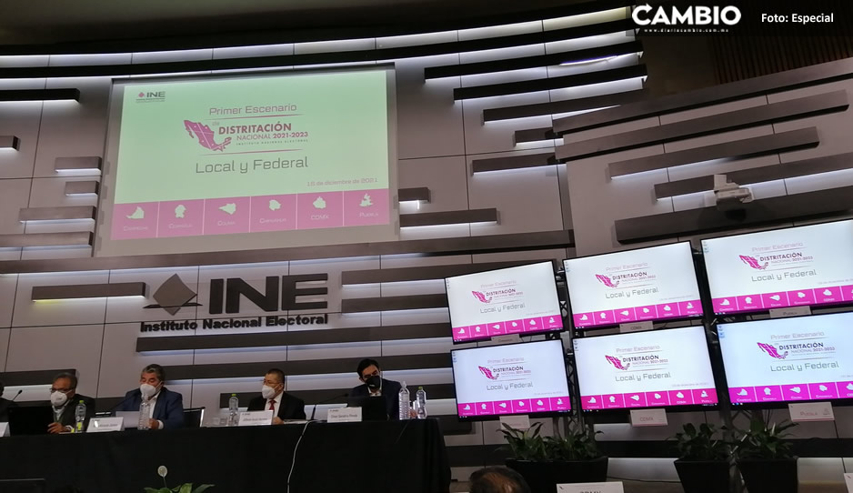 INE presenta primer escenario de Distritación Local y Federal en Puebla