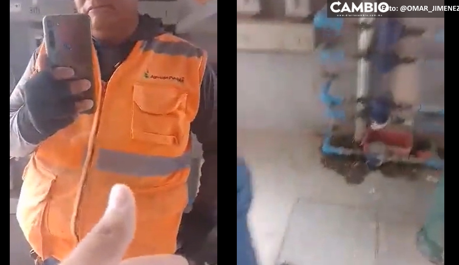 Terrorismo fecal de Agua de Puebla: cortan drenaje en el fraccionamiento Hacienda San José (VIDEO)