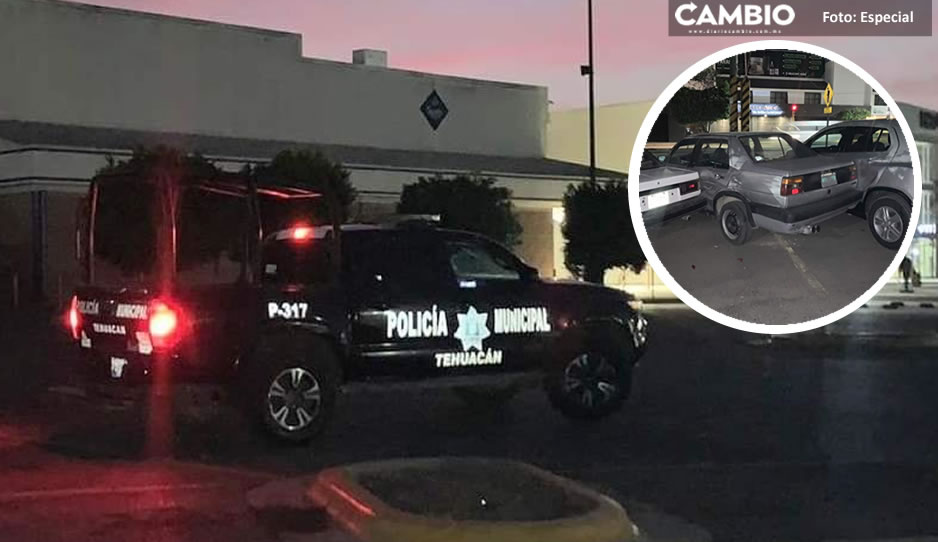Otra patrulla de Tepole provoca accidente al chocar vs tres coches en Tehuacán