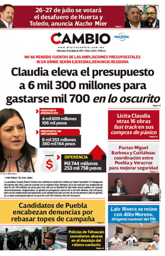 Claudia eleva el presupuesto a 6 mil 300 millones para gastarse mil 700 en lo oscurito