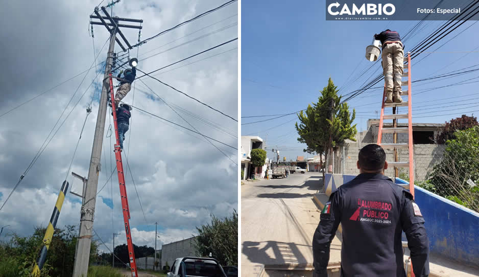 Gobierno de Amozoc garantiza servicio de alumbrado público