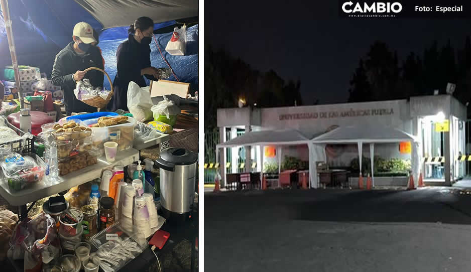 Montan carpas de lujo y centro de acopio: UDLAP hacen campamento fuera del campus